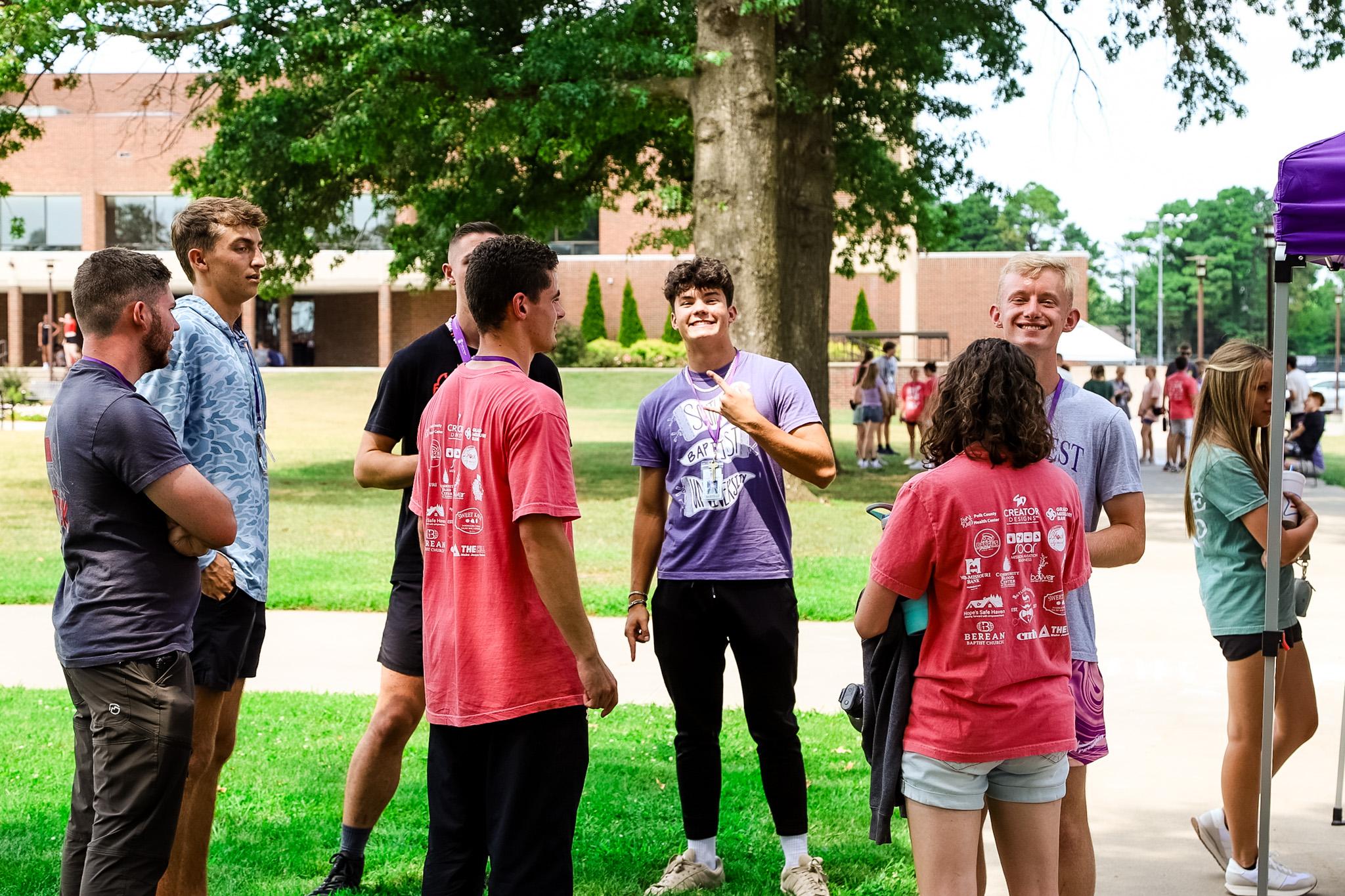 Students on forum smiling during Welcome Week 2025.