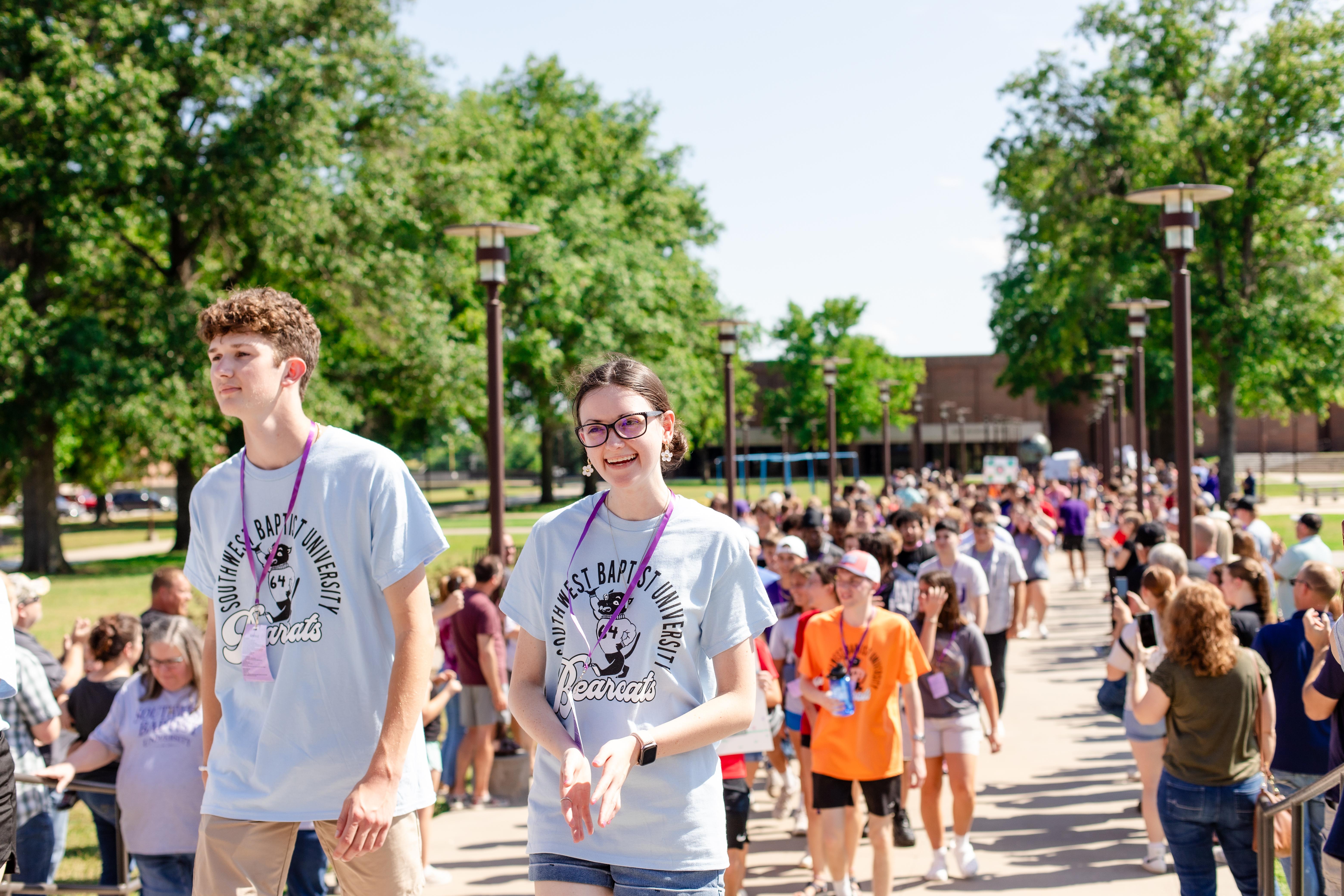 Student processional into the chapel building during Welcome Week 2024.