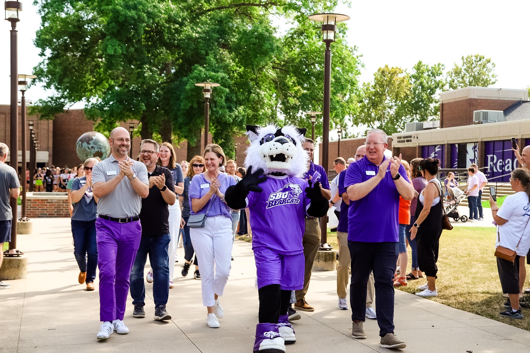 Presidential Cabinet leads the procession into the chapel building during Welcome Week 2025.