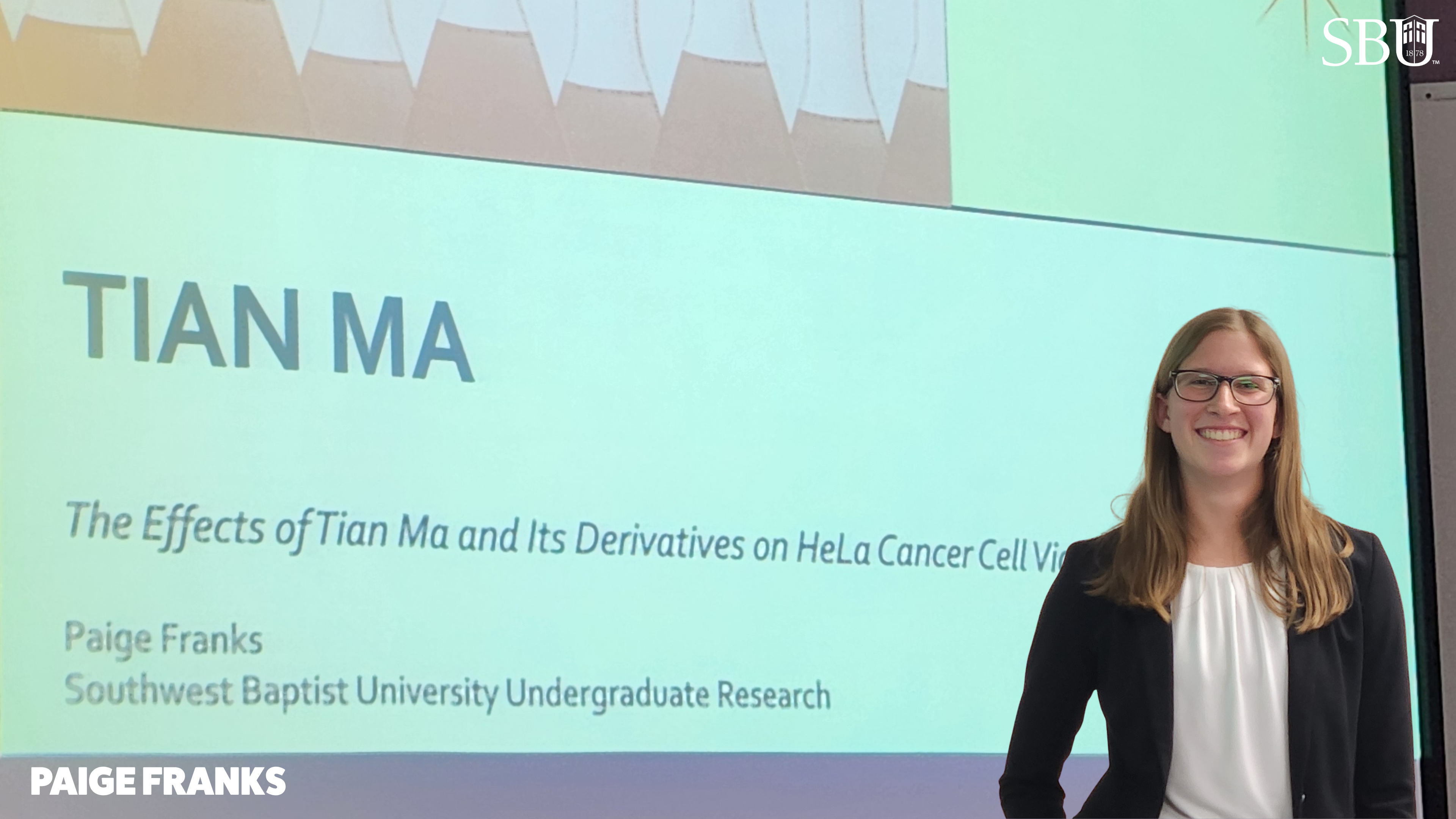 SBU Undergraduate Research Paige Franks: The Effects of Tian Ma and its Derivatives on HeLa Cancer Cell Viability