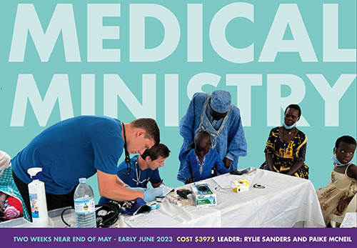 American missionaries assist African physicians in clinic; headling says medical ministry