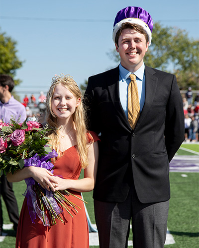 homecoming king Gabriel Long and queen Savannah Garrison