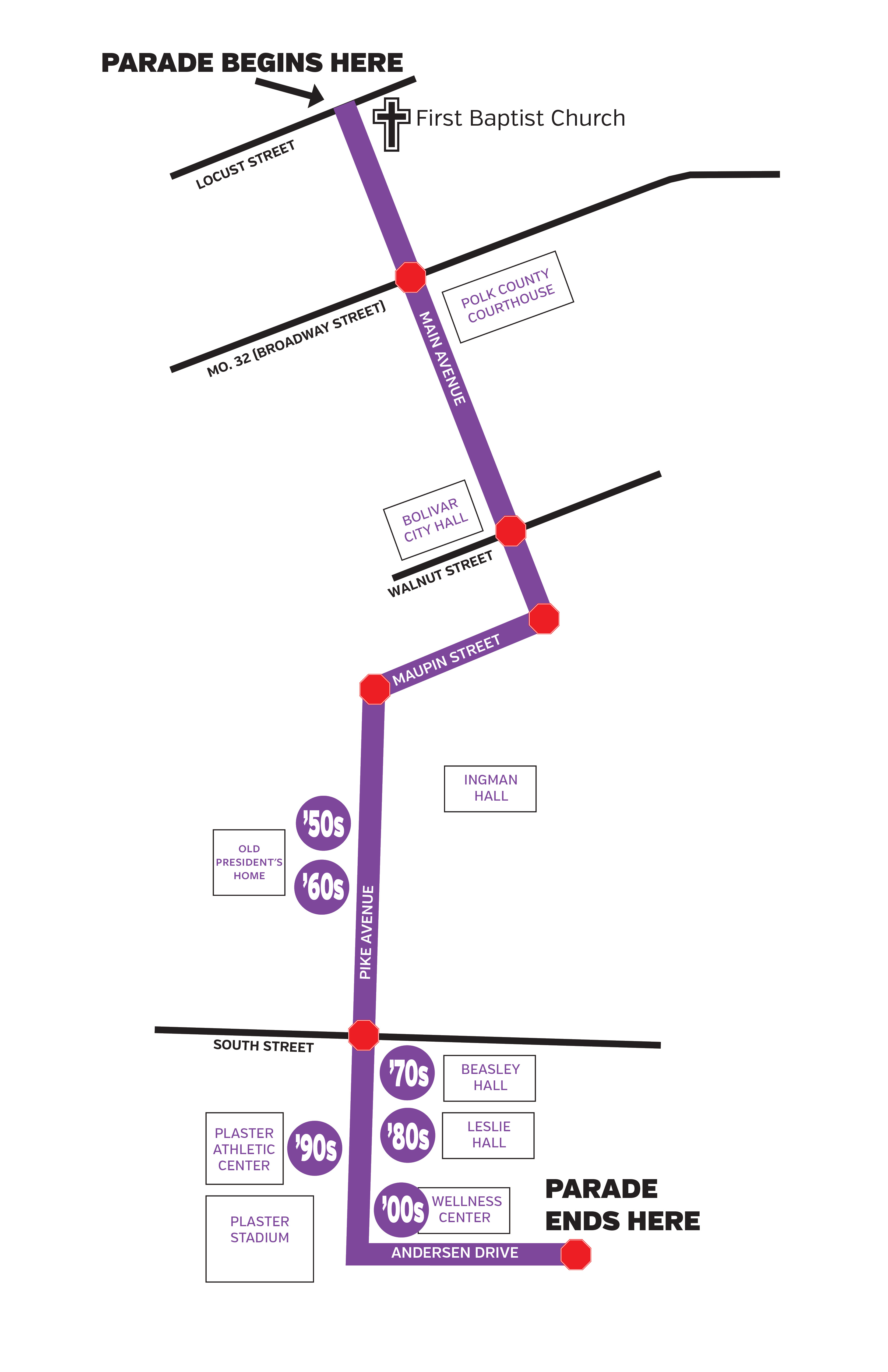 2026 SBU Homecoming Parade Route