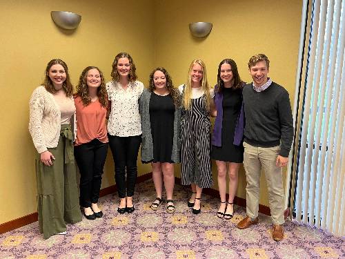 Students inducted into SBU chapter of Delta Mu Delta.