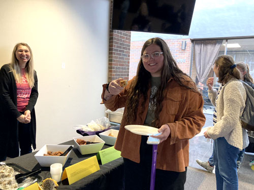 SBU student samples ethnic food