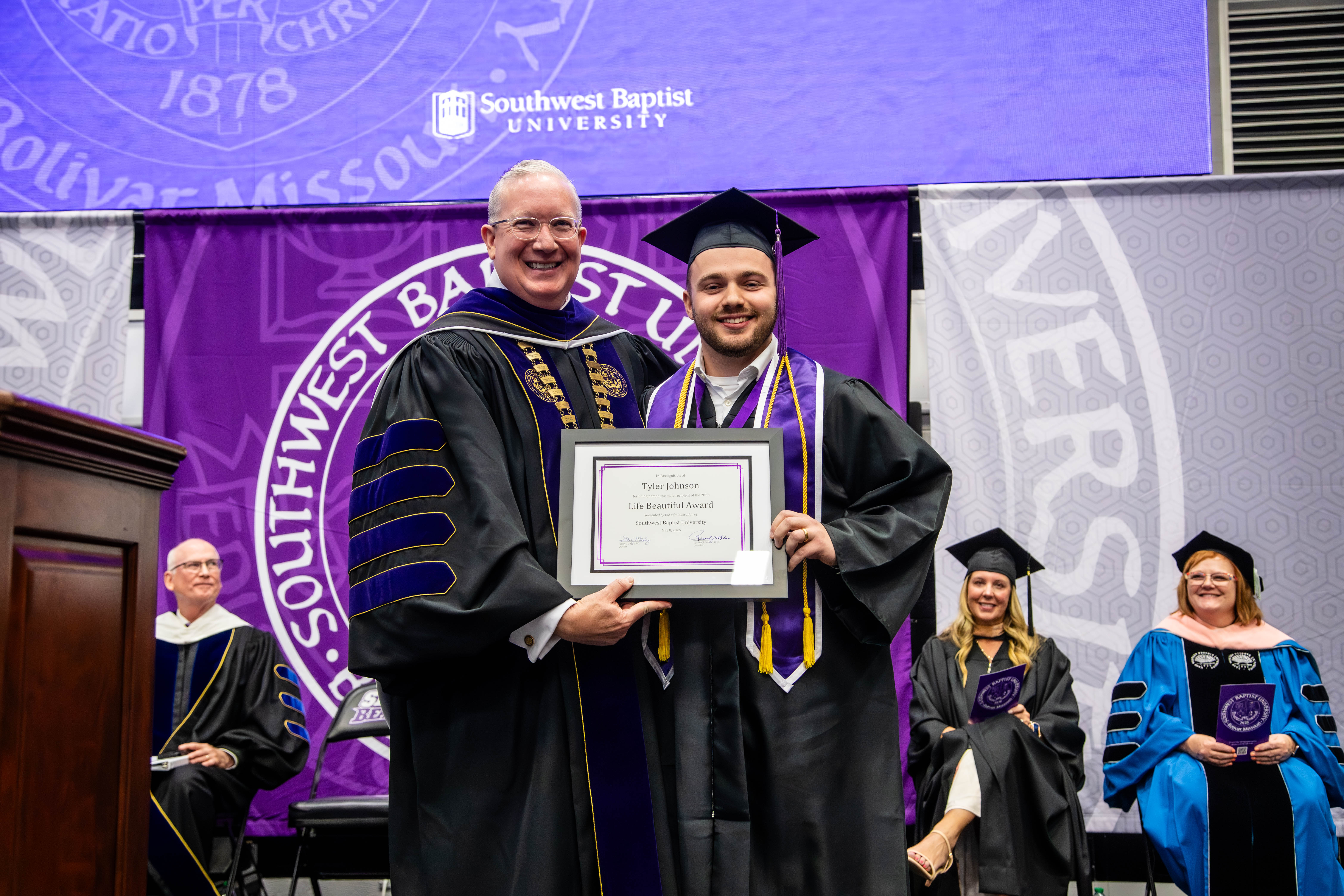 Tyler Johnson receives the Life Beautiful Award.