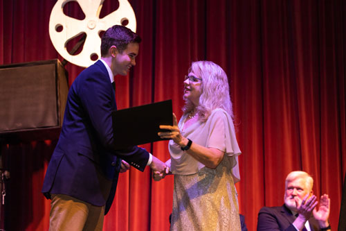 Tyler Eads receives an academic award