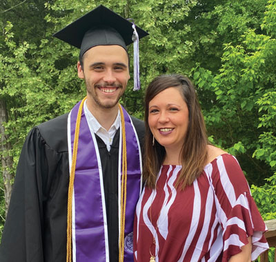 SBU graduate Blaise Torrence with his mom