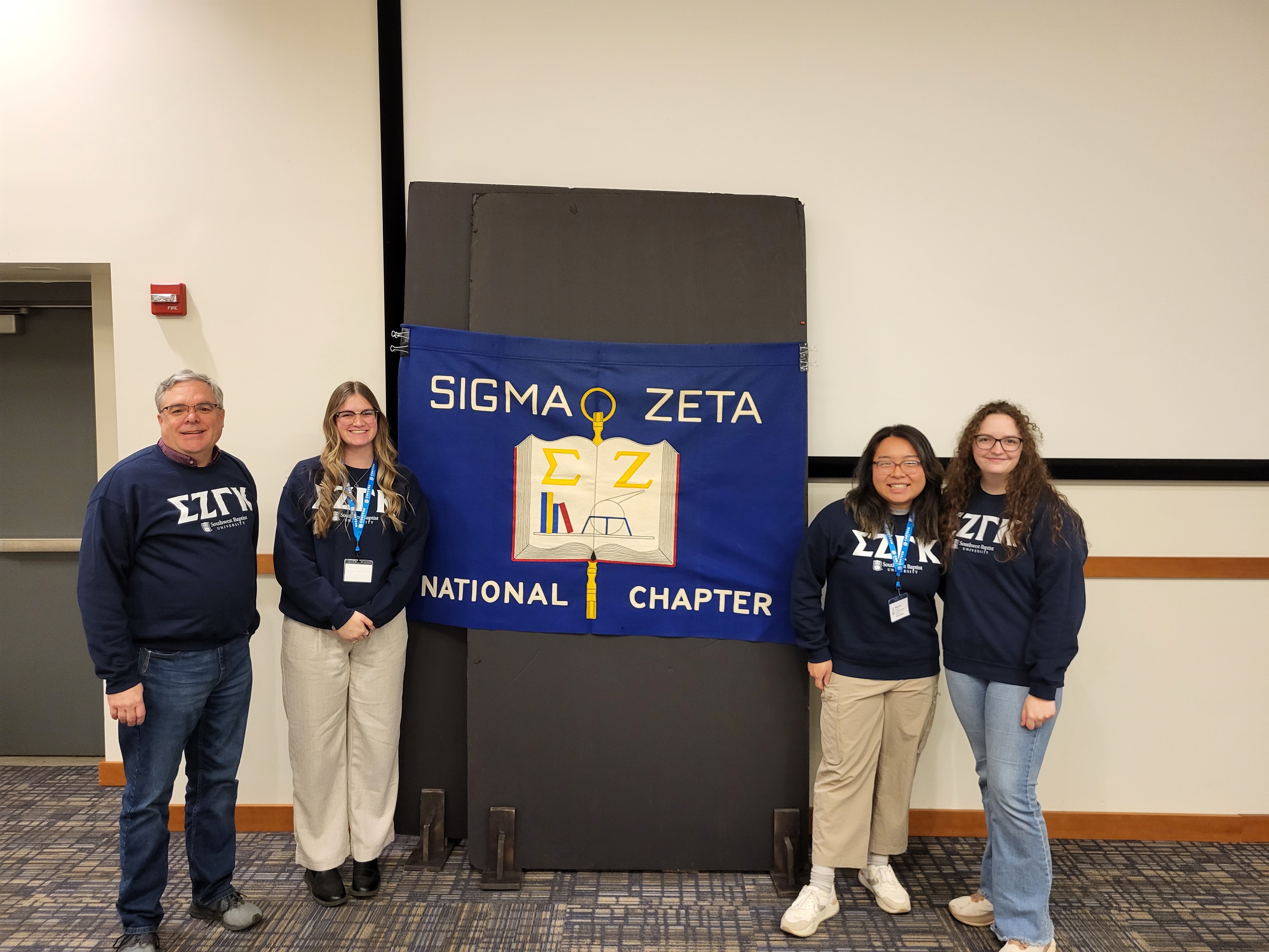 Left to right: Dr. Dennis Siegfried, Betty Liu, Sara Campbell, and Paige Dillon attended the 2026 Sigma Zeta National Convention in Indianapolis, Indiana. 