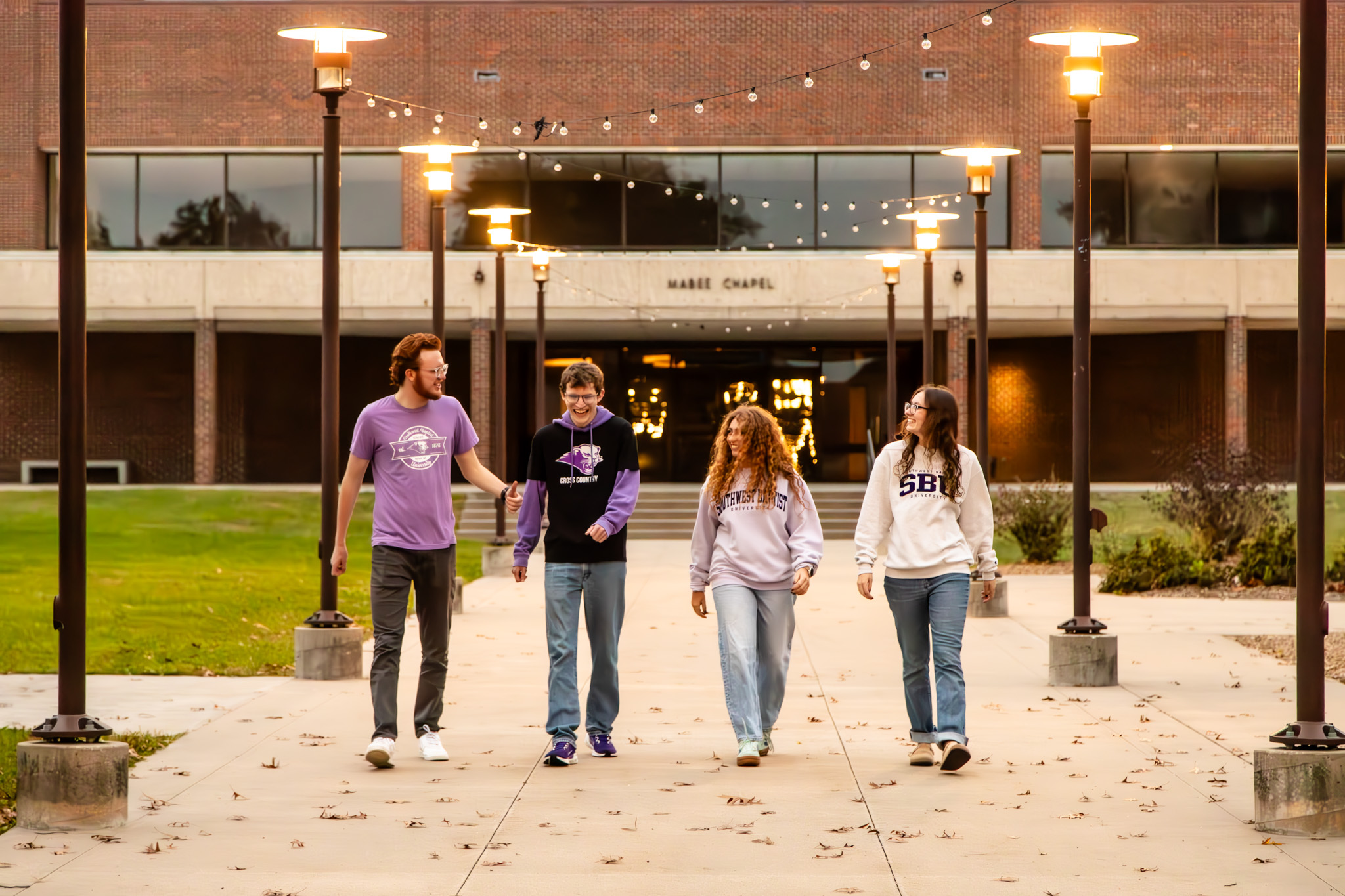 Students by Mabee Chapel