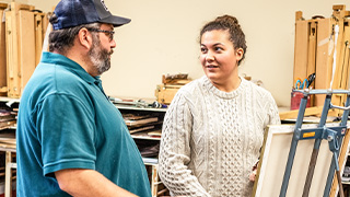 art student works on drawing project